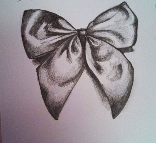 White And Grey Bow Tattoo Design