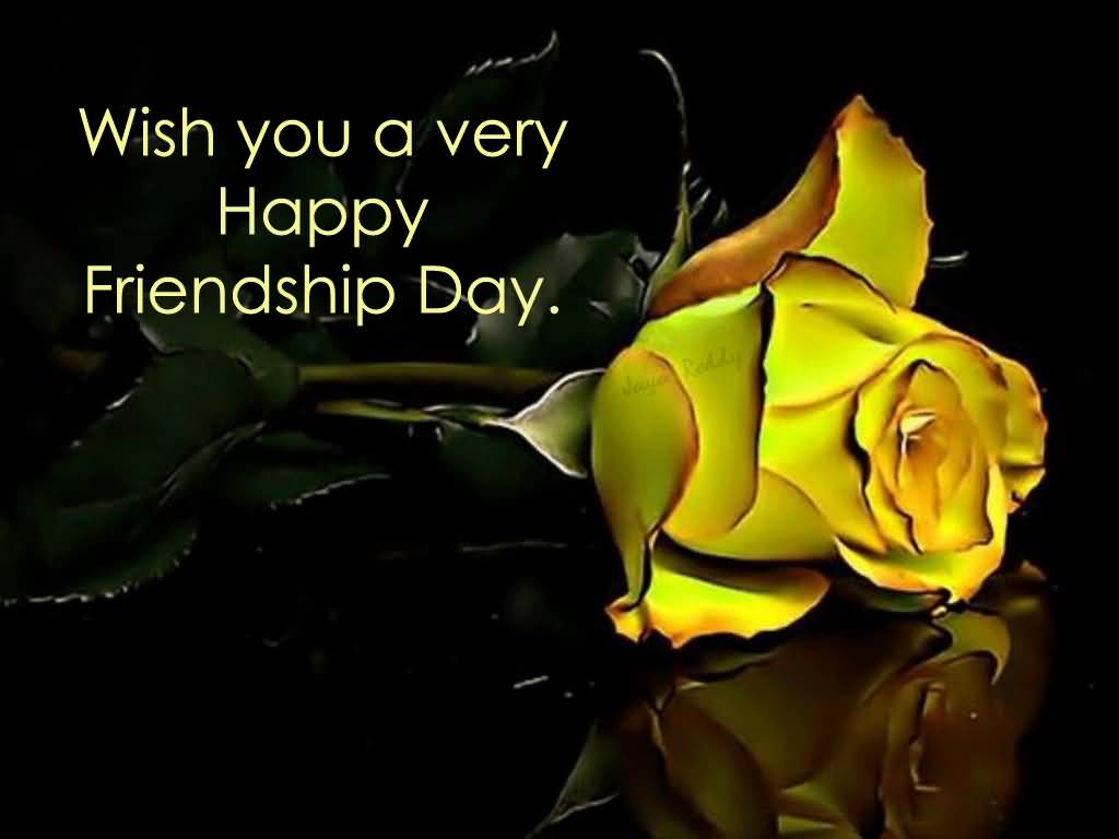 Wish You A Very Happy Friendship Day Yellow Rose Flower Picture