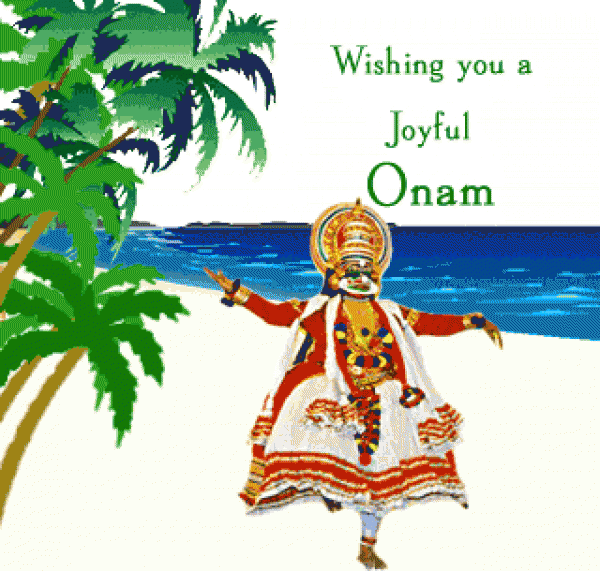 Wishing You A Joyful Onam Kathakali Dancer On Beach Picture