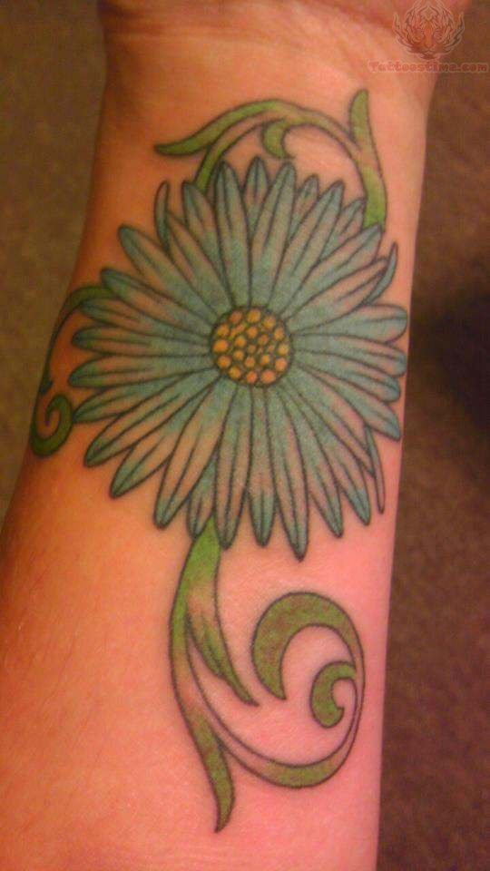 Wonderful Daisy Flower Tattoo On Left Forearm