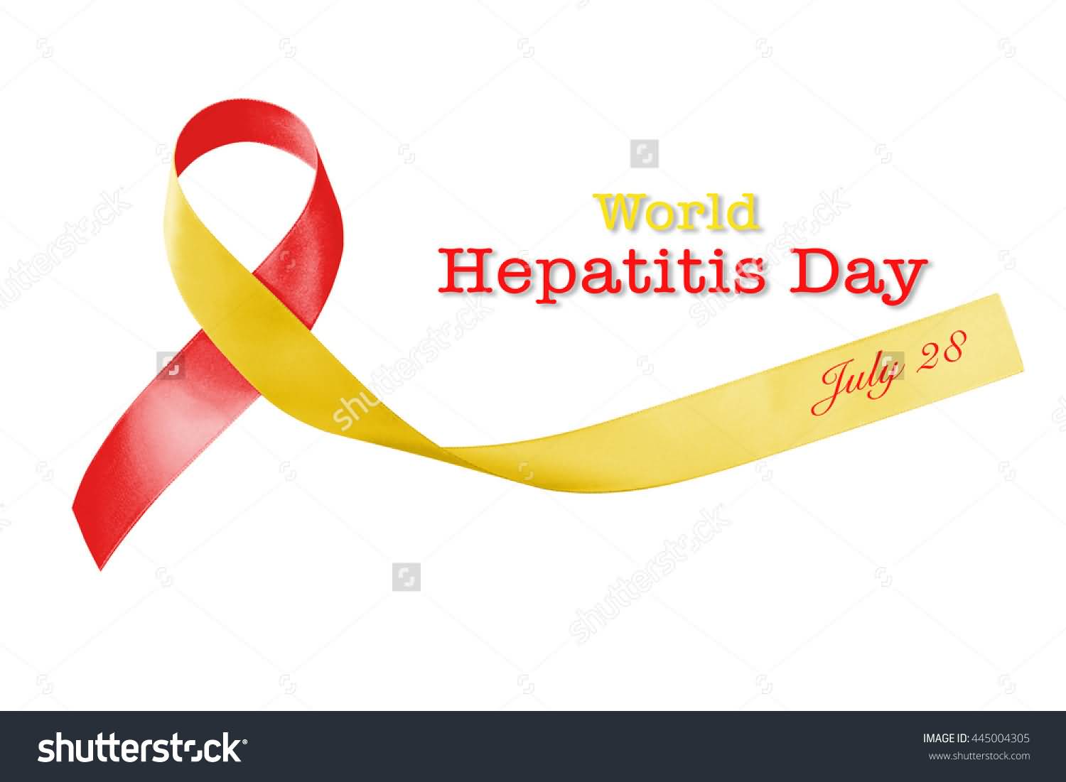 World Hepatitis Day July 28 Ribbon Isolated On White Background