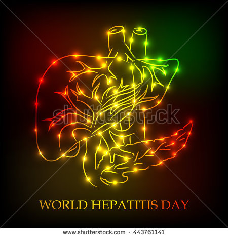World Hepatitis Day Neon Color Liver Illustration