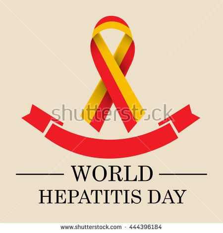World Hepatitis Day Yellow And Red Ribbon Illustration