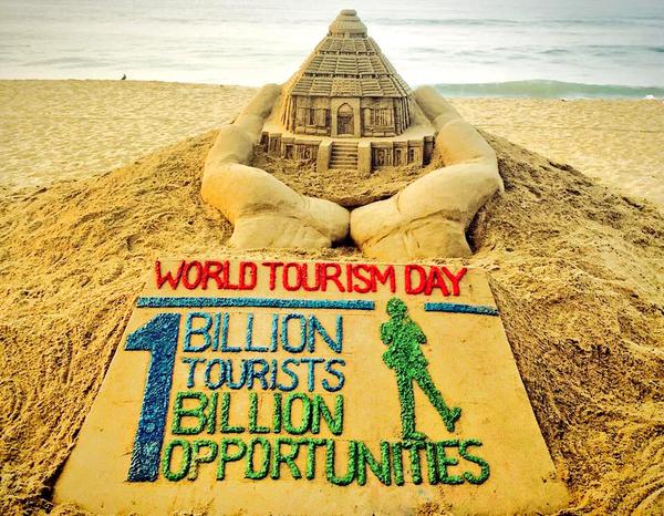 World Tourism Day 1 Billion Tourists 1 Billion Opportunities Sand Art