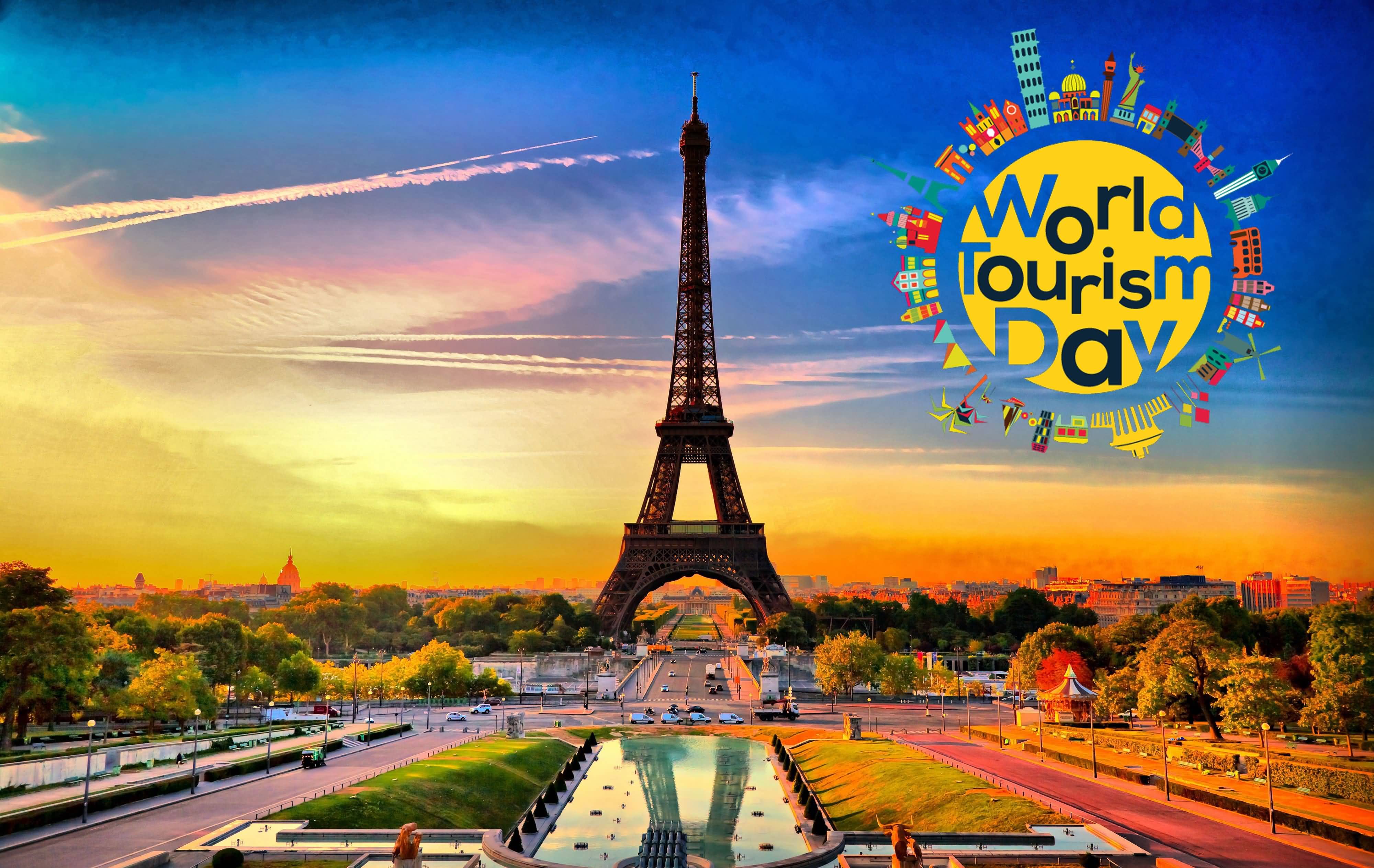 World Tourism Day Eiffel Tower Amazing Picture In Background