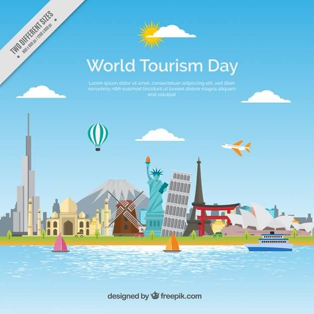 World Tourism Day Monuments Of The World Illustration