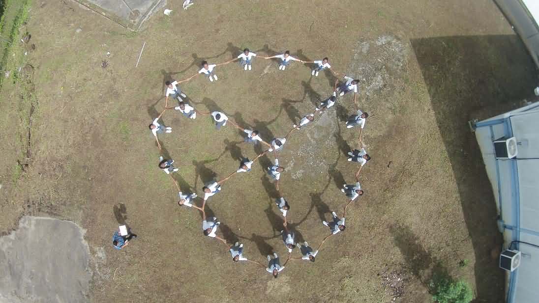 Children Joining Hands And Made Peace Sign On International Day Of Peace