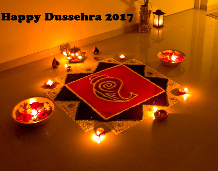 Happy Dussehra 2017 Rangoli Design Idea