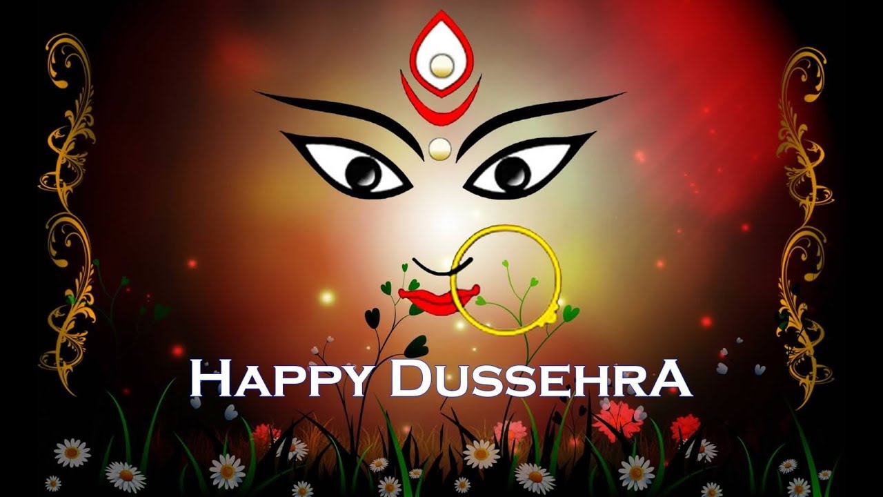 Happy Dussehra Goddess Durga Face