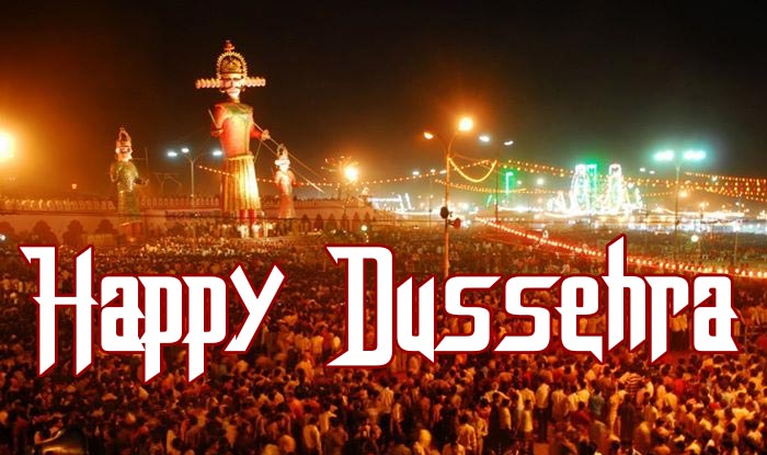 Happy Dussehra Large Number Of People Celebrating Dussehra