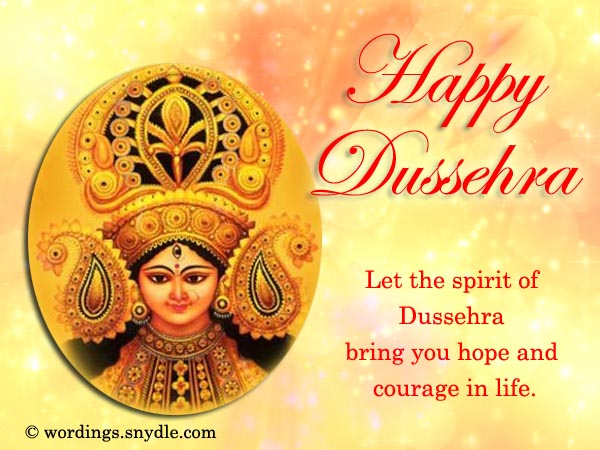 Happy Dussehra Let The Spirit Of Dussehra Bring you Hope And Courage In Life Greeting Card