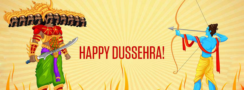 Happy Dussehra Ram Killing Ravana Facebook Cover Picture