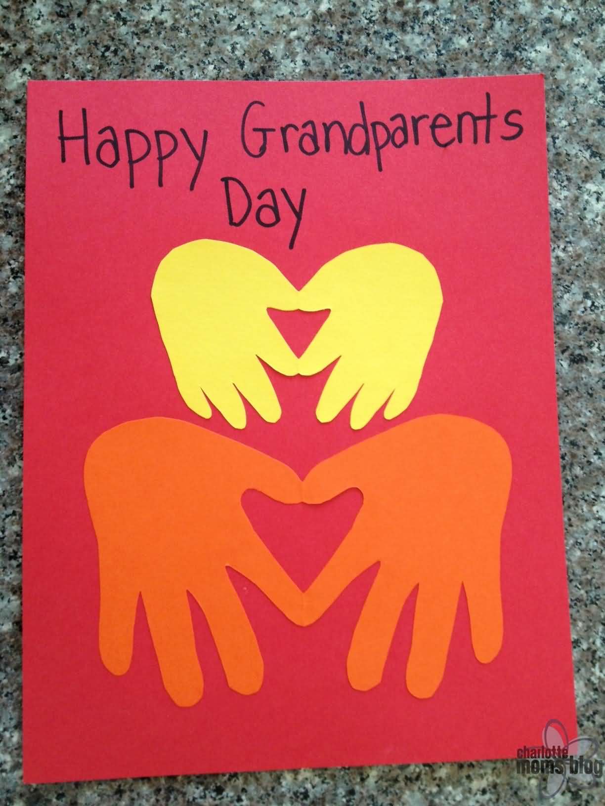 Happy Grandparents Day hands greeting card