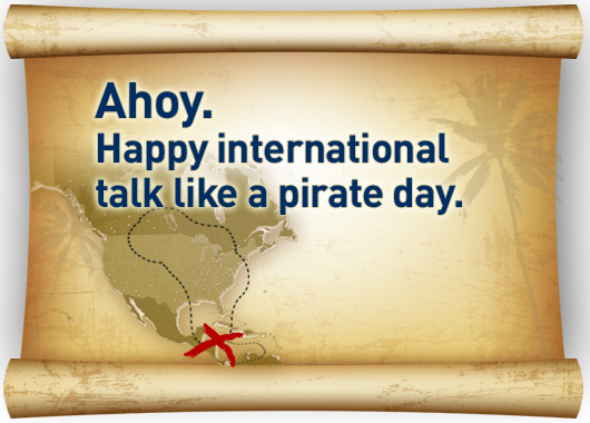 Happy International Talk Like A Pirate Day Treasure Map In background