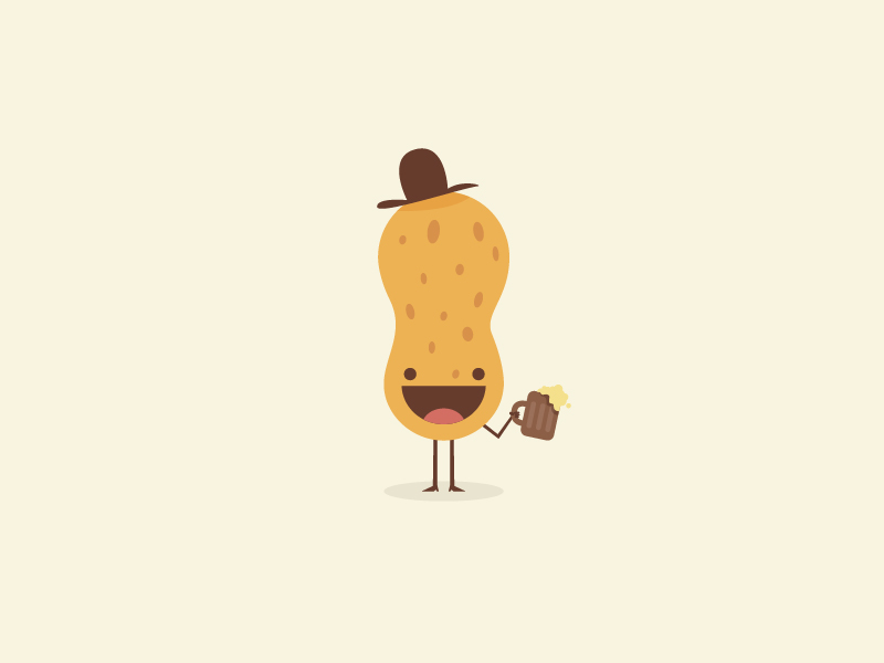 Happy National Peanut Day Nut With Beer Mug Illustration