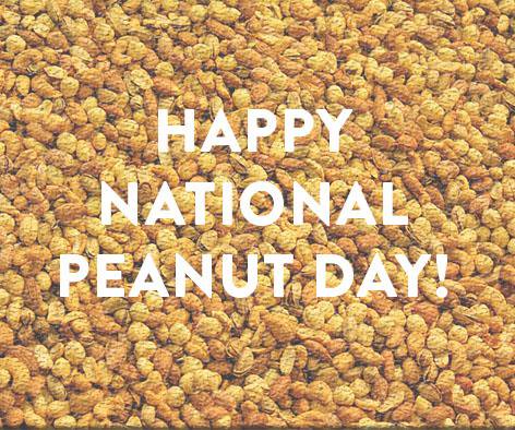Happy National Peanut Day Nuts In Background