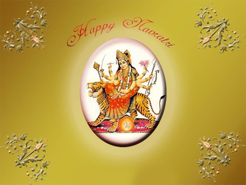Happy Navratri 2017 greeting ecard