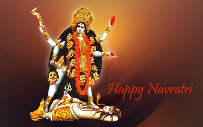 Happy Navratri Goddess kali And Lord Shiva Picture