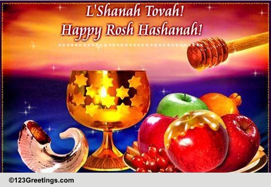 Happy Rosh Hashanah Wishes In Jewish Card