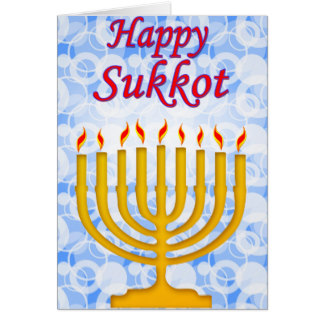 Happy Sukkot Candle Stand Greeting Card