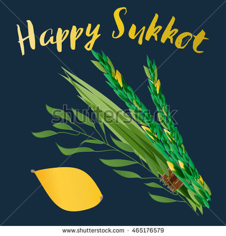 Happy Sukkot Four Species Illustration