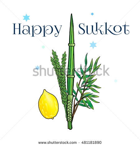 Happy Sukkot Hadasim And Etrog Illustration
