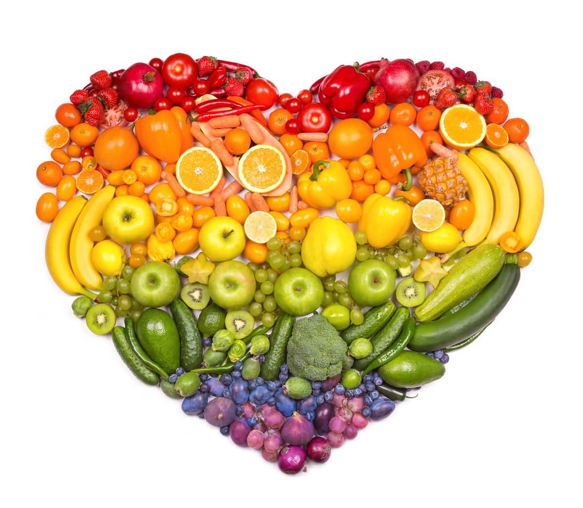 Happy World Vegetarian Day 2017 Beautiful Heart Of Fruit And Vegetables