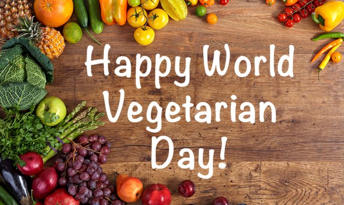 Happy World Vegetarian Day Fruits And Vegetables