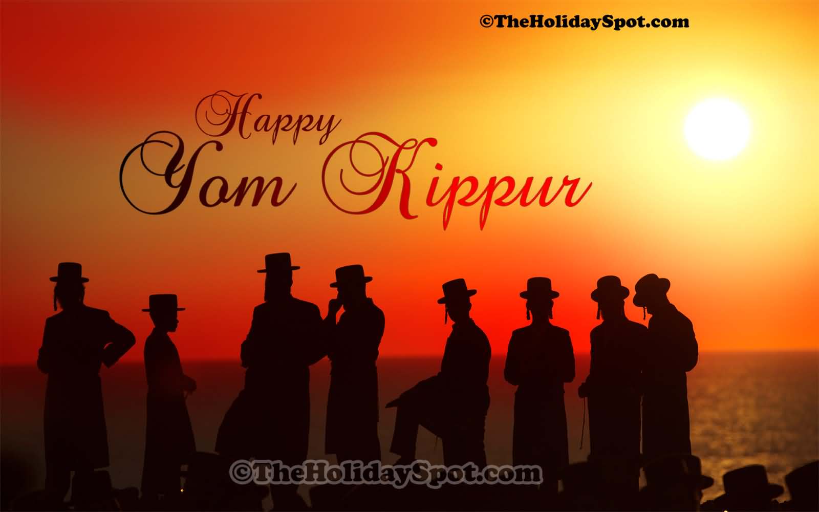 Happy Yom Kippur Rabbis Standing In The Sun Set