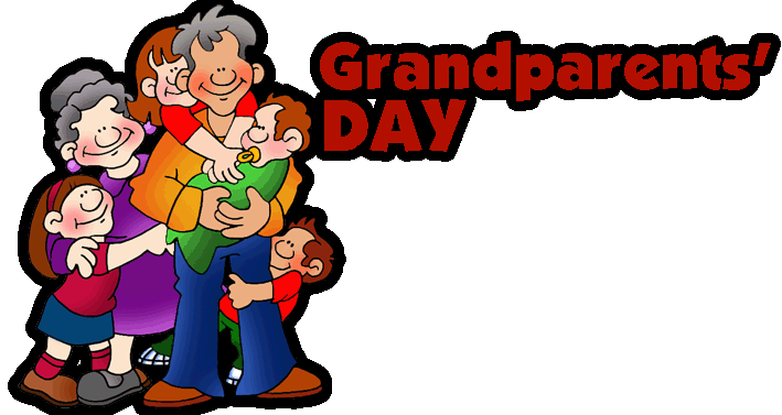 Happy grandparents day kids with grandparents clipart