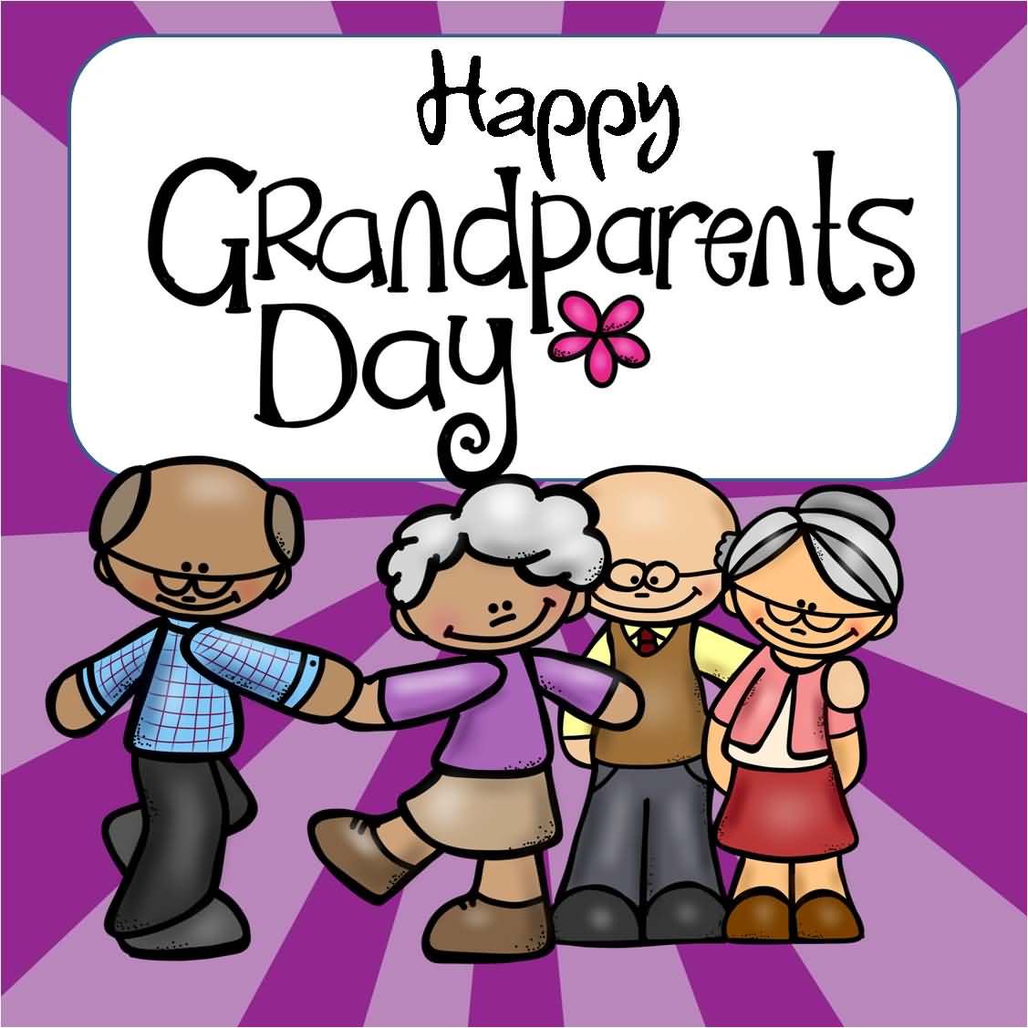 Happy grandparents day old couples illustration