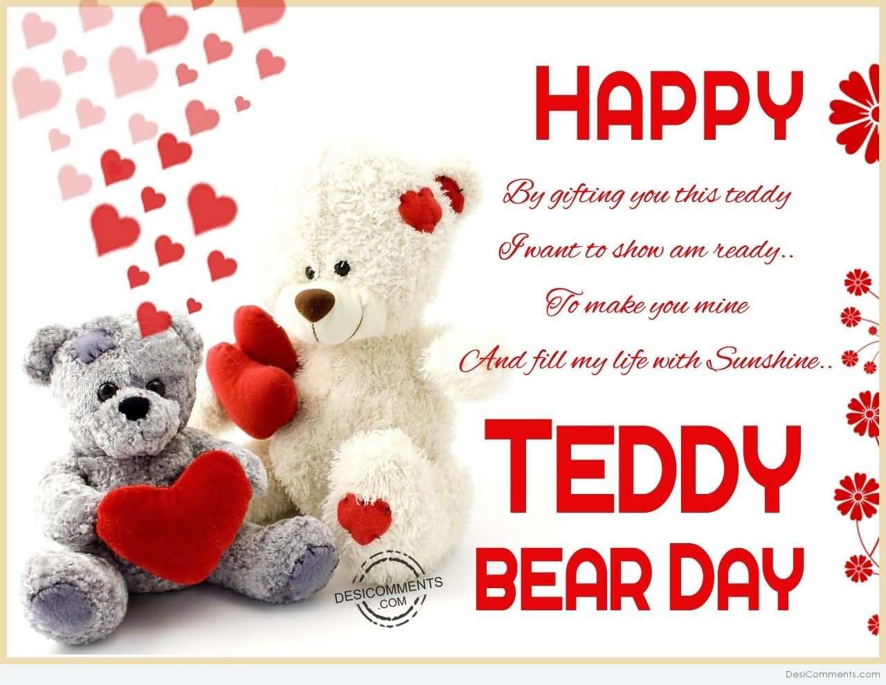 Happy teddy bear day beautiful greeting card