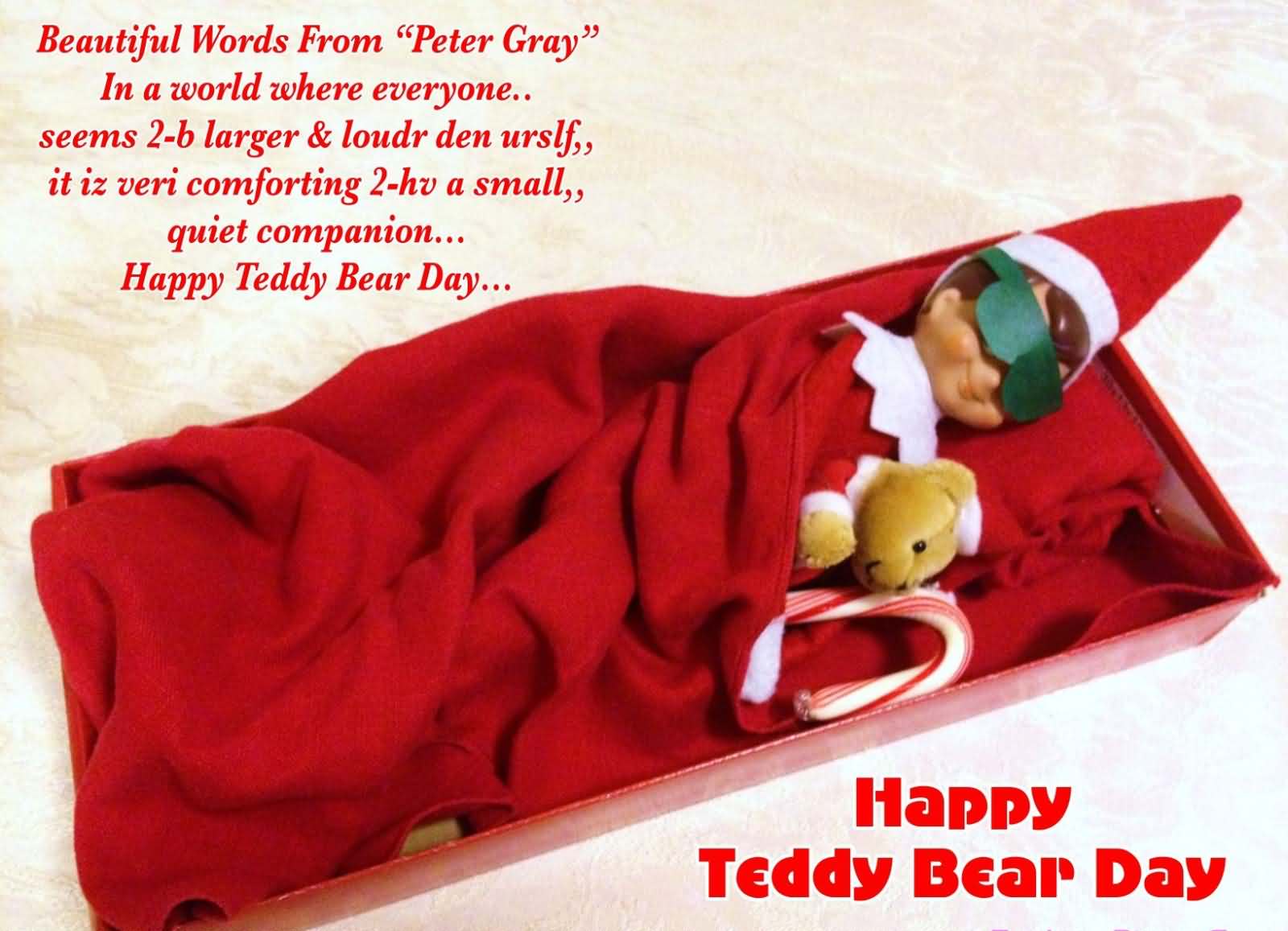 Happy teddy bear day beautiful words from peter gray