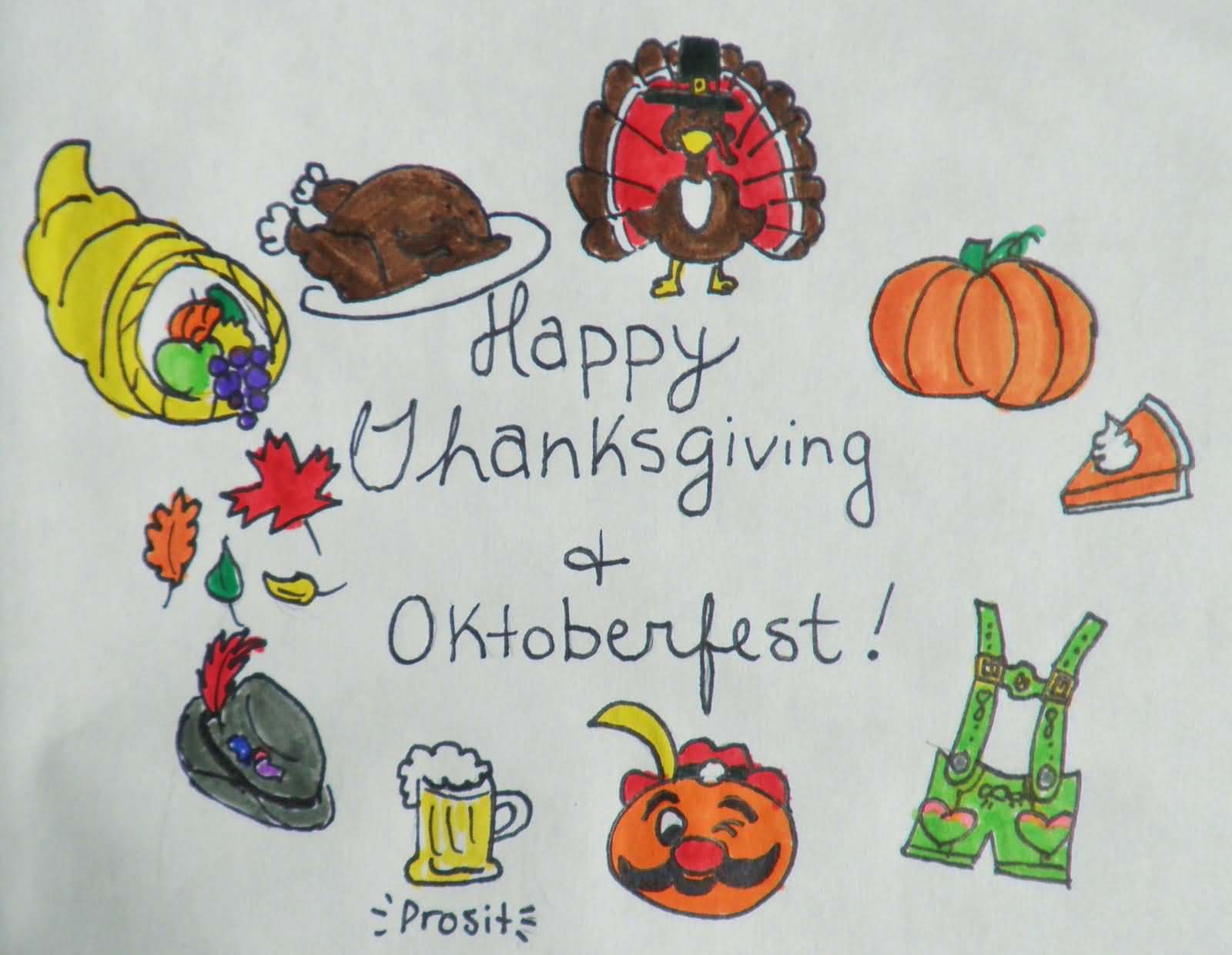 Happy thanksgiving And Oktoberfest Drawing