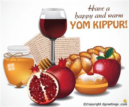 Have A Happy And Warm Yom KippurFruis And Honey Illustration