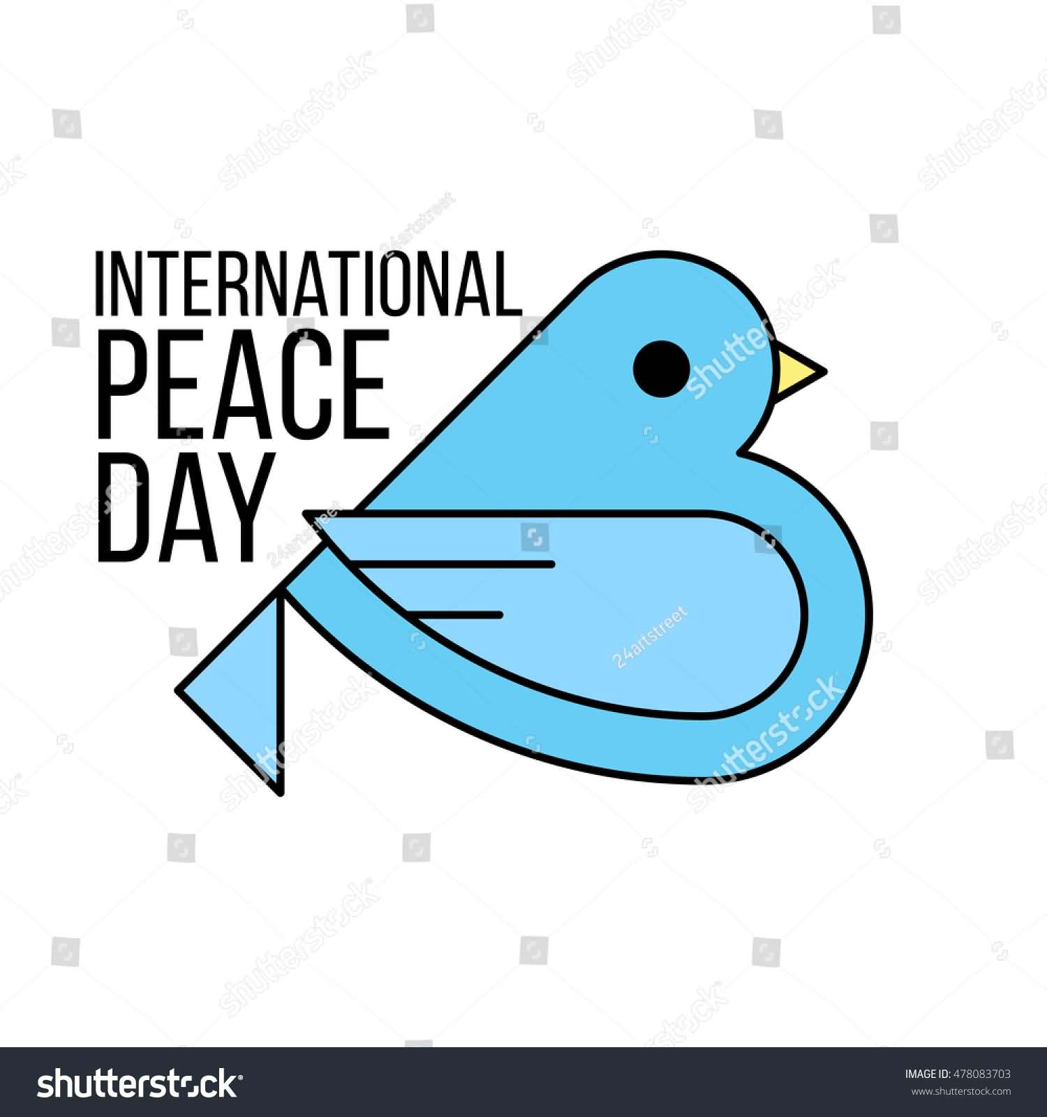 International Peace Day Flying Dove Isolated On White Background Illustration
