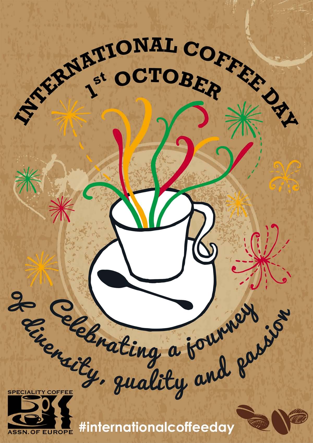 International Coffee Day 1st October Celebrating A Journey Of Diversity, Quality And Passion Greeting Card