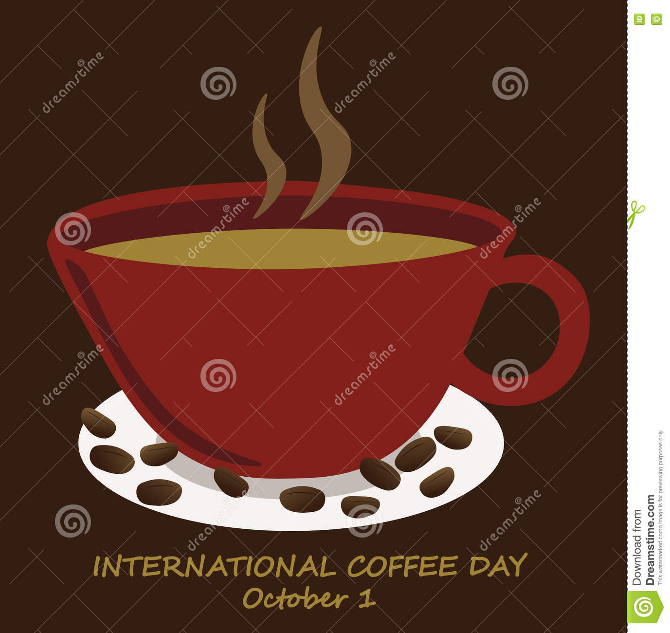 International Coffee Day October 1 Coffee Cup Illustration