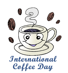 International Coffee Day Smiling Coffee Clipart