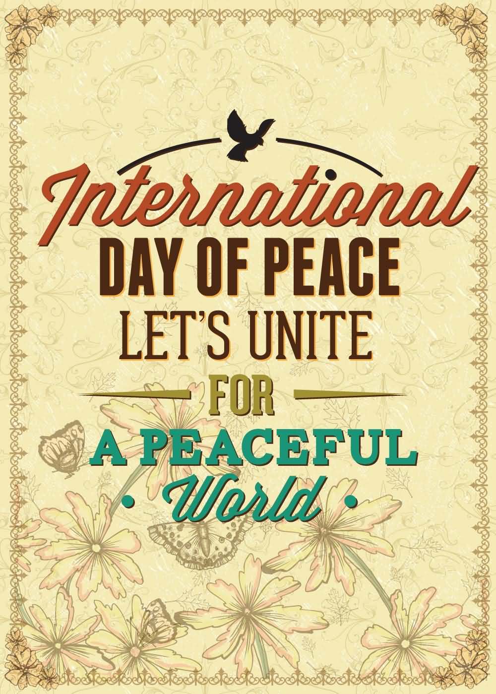 International Day Of Peace Let’s Unite For A Peaceful World Greeting Card