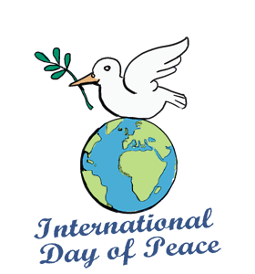 International Day Of Peace dove With Olive Branch Sitting On Earth Globe Clipart
