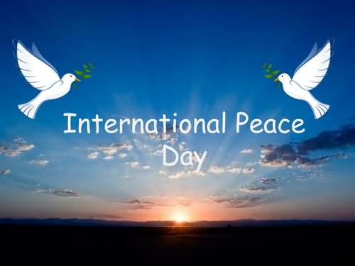 International Peace Day Doves With Olive Branch