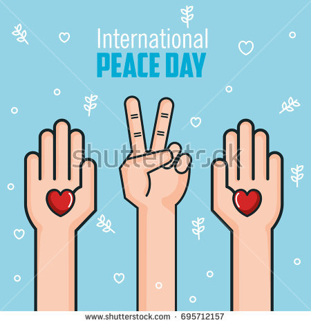 International Peace Day Hands Love Heart Victory Gesturing