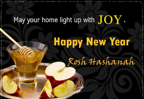 May Your Home Light Up With Joy Happy New Year Rosh Hashanah Apple Slices And Honey Picture