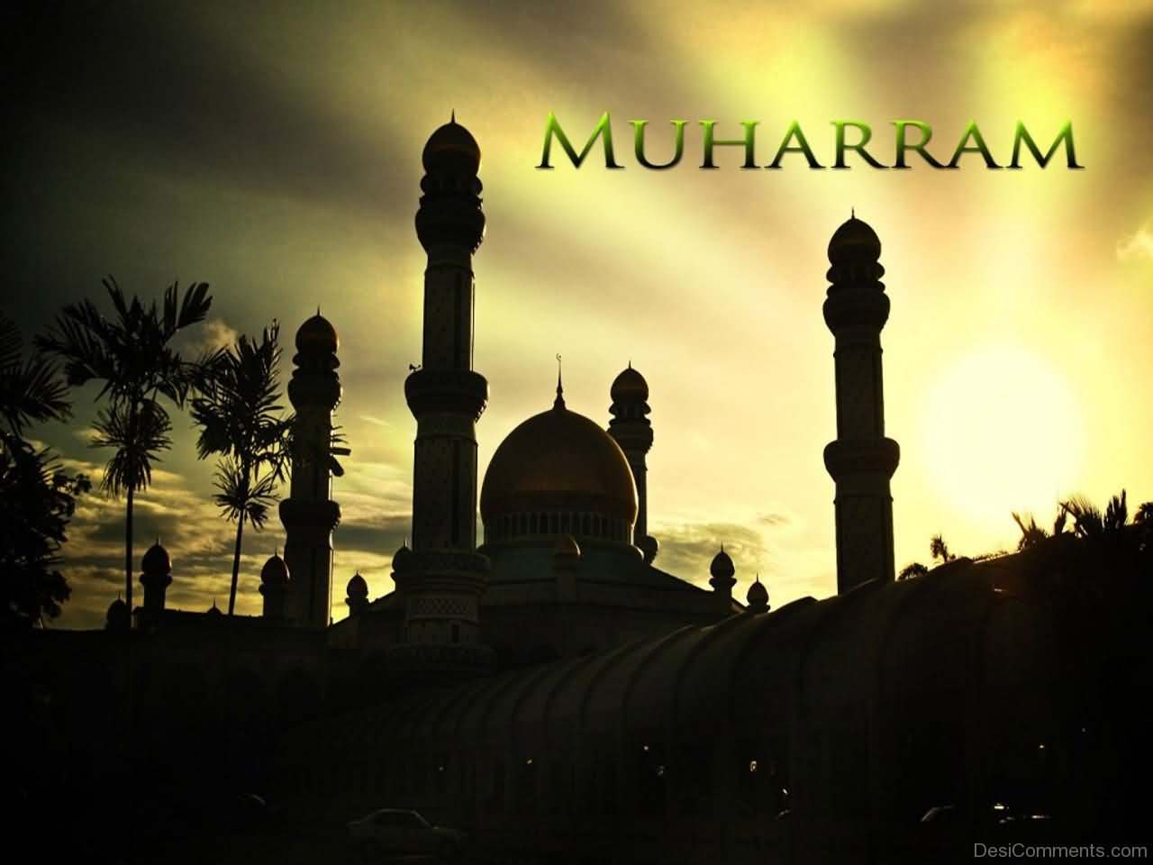 Muharram Wishes Mosque In Background