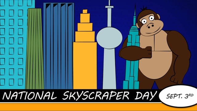 National Skyscraper Day September 3rd Cartoon Picture