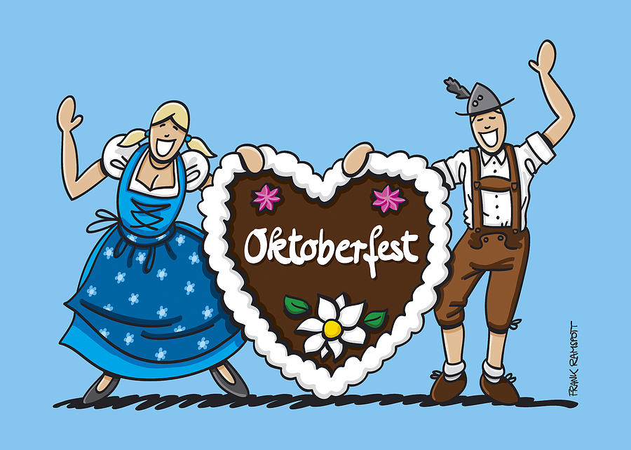 Oktoberfest Couple With Gingerbread Heart