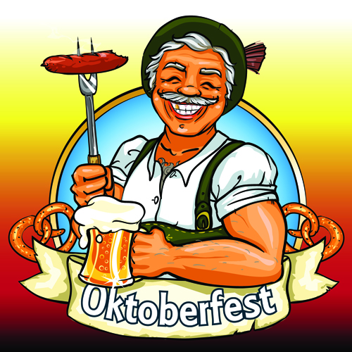Oktoberfest Old Man With Beer Mug And Chicken Picture