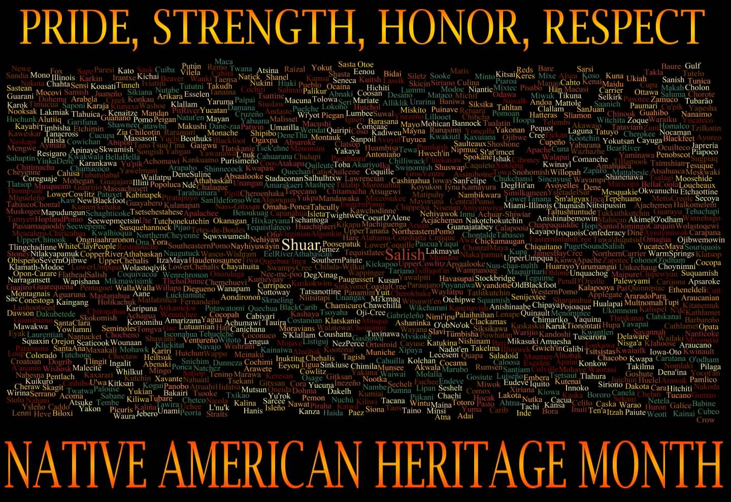 Pride, Strength, Honor, Respect Native American Heritage Month