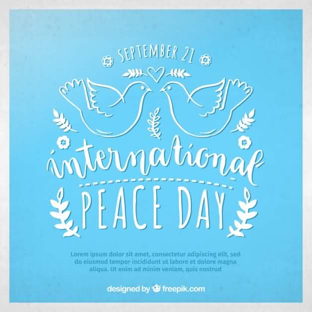 September 21 International Peace Day Doves Illustration